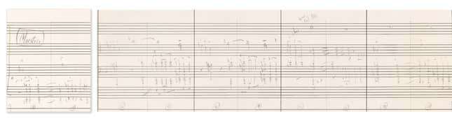 Image for article titled Take a Look at John Williams' Original Music Manuscript for the Star Wars Theme