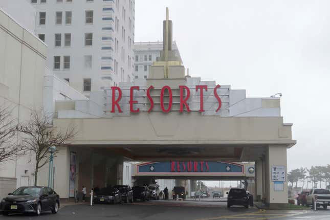 This Dec. 28, 2023, photo shows the exterior of Resorts casino in Atlantic City, N.J. Figures released by New Jersey gambling regulators on April 8, 2024, show Atlantic City&#39;s nine casinos collectively reported a gross operating profit of $744.7 million in 2023, a decline of 1.6% from 2022. (AP Photo/Wayne Parry)