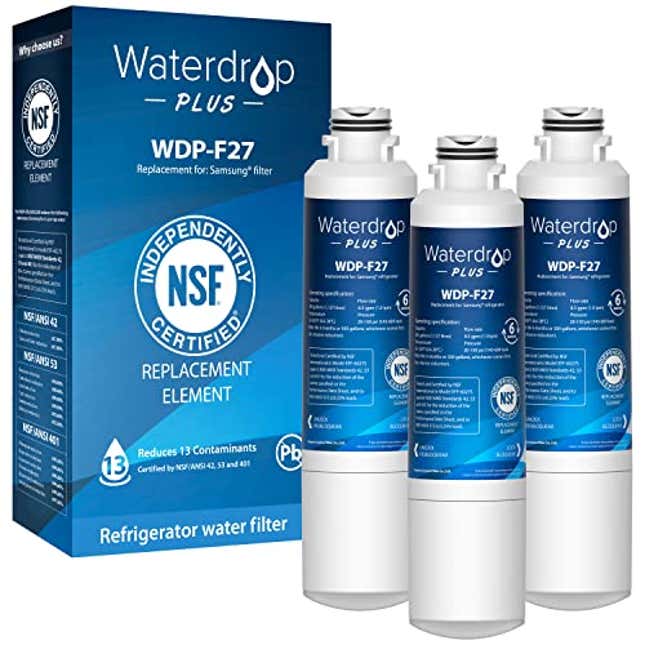 Image for article titled Waterdrop Plus DA29-00020B 𝐍𝐒𝐅 𝟒𝟎𝟏&amp;𝟓𝟑&amp;𝟒𝟐 𝐂𝐞𝐫𝐭𝐢𝐟𝐢𝐞𝐝 Refrigerator Water Filter, Now 73.09% Off