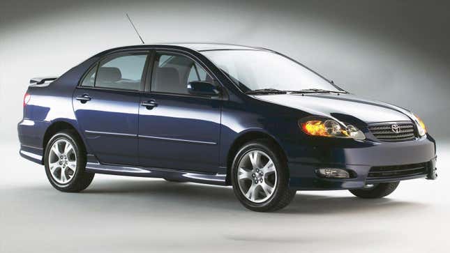 A 2004 Toyota Corolla photographed in a studio