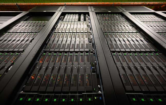 upward view of black server racks