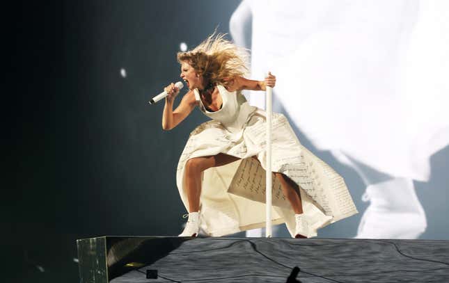 Taylor Swift performs onstage during “Taylor Swift | The Eras Tour” at La Defense on May 09, 2024 in Paris, France.