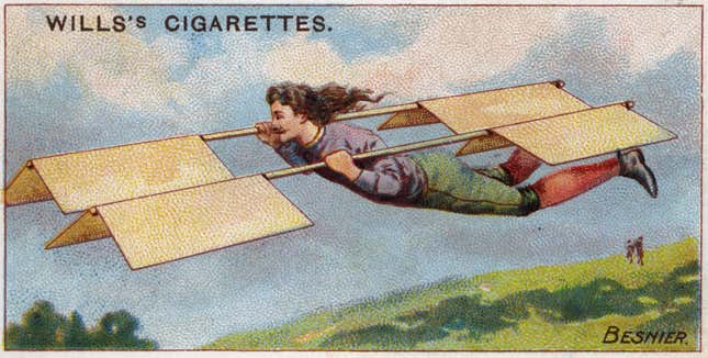 Image for article titled 11 Gorgeous Collectible Cards of Flying Machines From Over a Century Ago