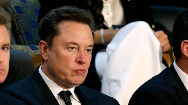 Le PDG de Tesla, Elon Musk (au centre), écoute le Premier ministre israélien Benjamin Netanyahu s’adresser à une réunion conjointe du Congrès dans la salle de la Chambre des représentants au Capitole des États-Unis, le 24 juillet 2024 à Washington, DC. 