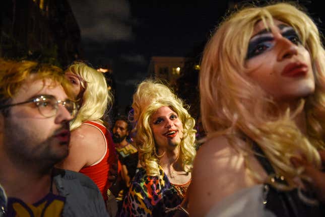 Image for article titled New York City's Drag March Brought the Glamour, Glitter, Feathers, and Leather