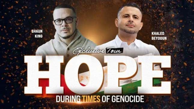 Image for article titled Shaun King&#39;s &#39;Hope During Times of Genocide’ Tour Seems to Be Facing Trouble
