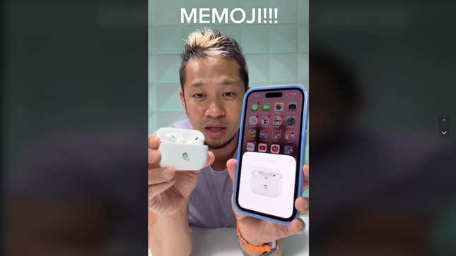 a screenshot of the memoji popping up