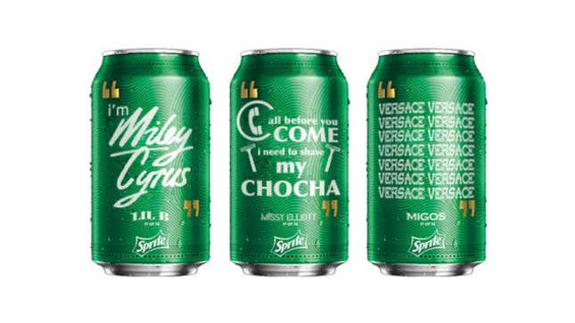 Image for article titled We Made More Rap-Themed Sprite Cans