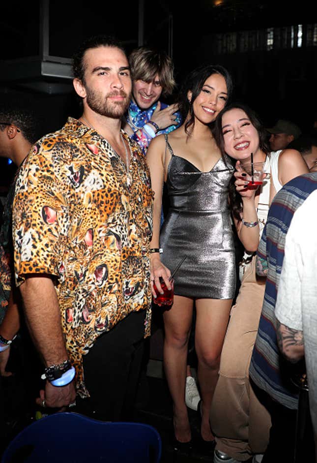 HasanAbi, xQc, Valkyrae and Fuslie attend the FaZe Clan Presents...RGB: A Night On The Moon Party at Parq Nightclub on October 07, 2022 in San Diego, California.