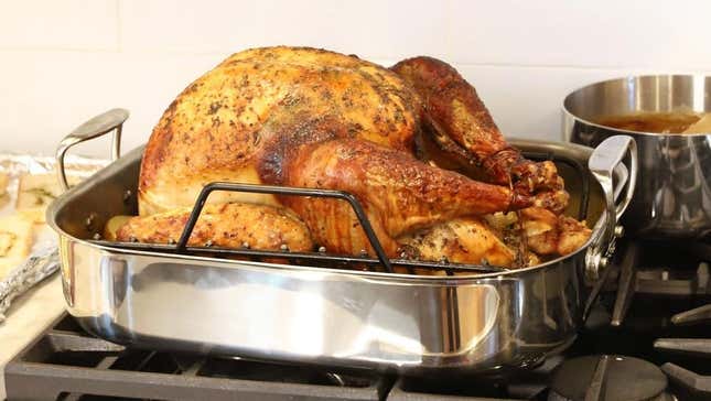Thanksgiving turkey on stove