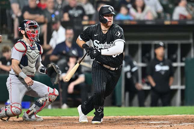 Clint Frazier of the Chicago White Sox at bat against the Texas