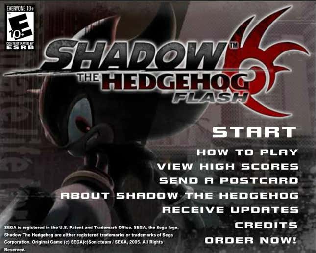 Shadow the Hedgehog Flash Screenshots and Videos - Kotaku