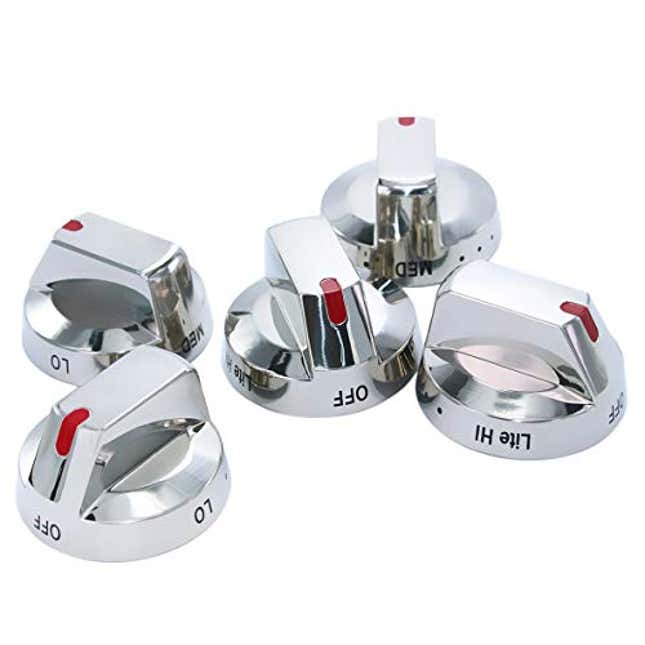 Ansoon 5 Pcs Dg64-00473a Top Burner Dial Knob Range Oven Stainless 