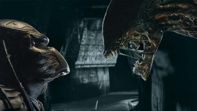 The Alien and Predator face off. 