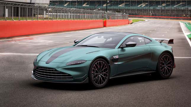 A green Aston Martin Vantage sports car 