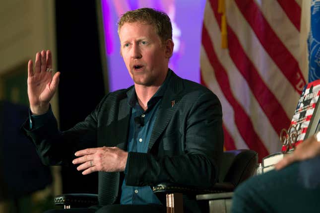 FILE -- Former Navy SEAL Robert O&#39;Neill, who claims to have fatally shot Osama Bin Laden, talks about joining the service at the Richard Nixon Presidential Library and Museum in Yorba Linda, Calif., Wednesday, July 26, 2017. O&#39;Neill has a small ownership stake in Armed Forces Brewing Company and has served as its brand ambassador. His recent social media complaint about a Navy sailor who performs as a drag queen and a police report alleging he used a racial slur are fueling efforts to stop the brewery from opening in military friendly Norfolk, Va. (Matt Masin/The Orange County Register via AP)