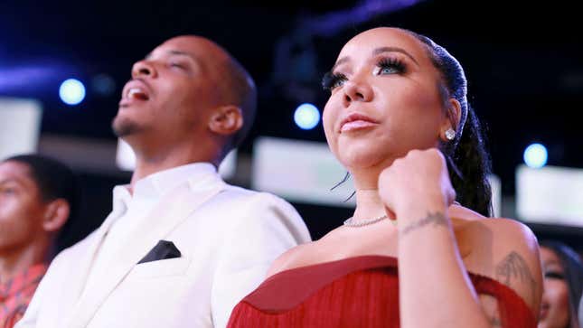 T.I. (L) and Tameka “Tiny” Harris attend the 2019 BET Awards on June 23, 2019 in Los Angeles, California.