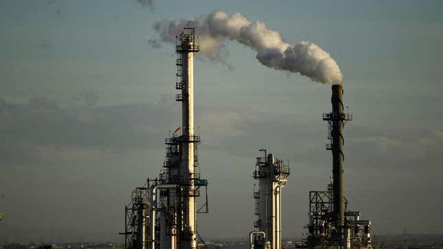 The Marathon Petroleum Corp. El Paso oil refinery is seen on December 10, 2021 in El Paso, Texas.