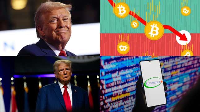 Bild für Artikel mit dem Titel Donald Trumps 2 Milliarden Dollar Aktiengewinn, Bitcoin fällt, Super Micro Computer brechen ein: Marktnachrichten-Überblick