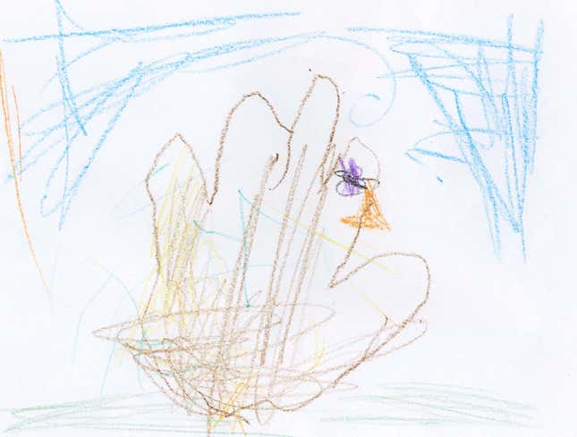 Image for article titled 6-Year-Old Shits Out Half-Assed Hand Turkey