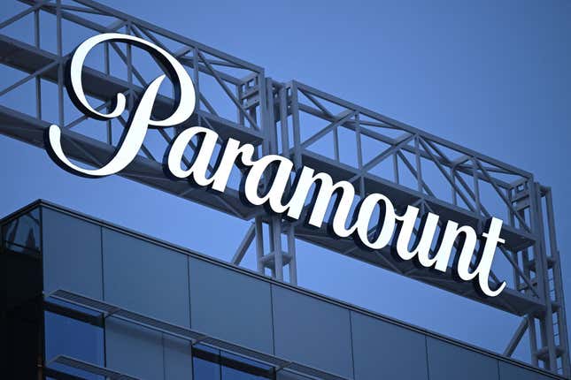 Paramount logo in Hollywood, California.