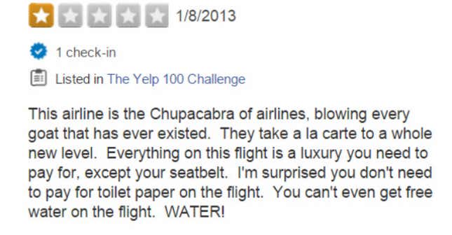 Image for article titled 'Seat Was Full of Baby Formula': Grim Yelp Reviews of Air Travel