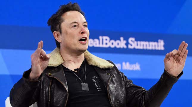 Elon Musk speaks onstage during The New York Times Dealbook Summit 2023.