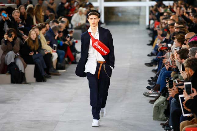 In Supreme's collaboration with Louis Vuitton, high fashion and