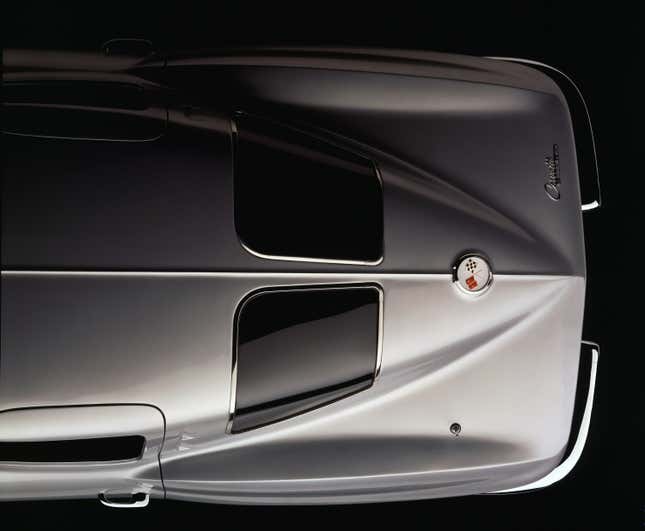 A top-down photo of the split rear window on the 1963 Chevrolet Corvette