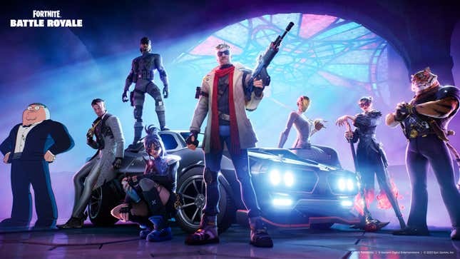 An image shows characters from the latest season of Fortnite. 