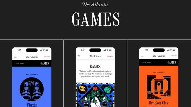 The Atlantic's promo image for its new games.