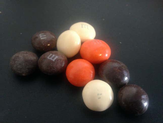 Image for article titled Hell Candy Face-Off: Pumpkin Spice Latte M&Ms Versus the Dreaded Dutch Ficorice