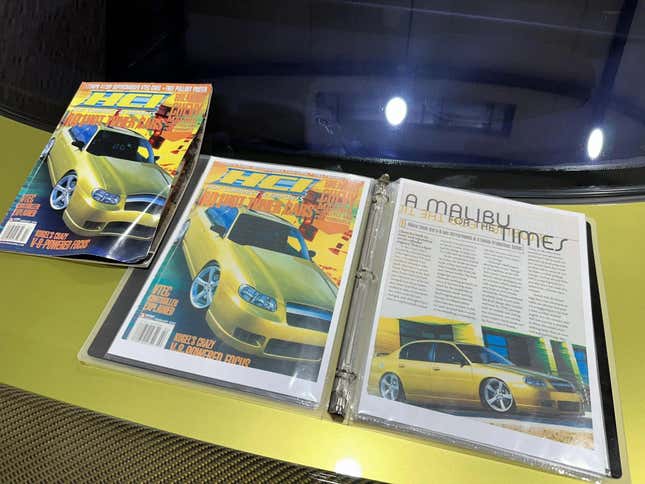 A photo of the Malibu Cruiser's appearance in Hot Compacts and Import magazine