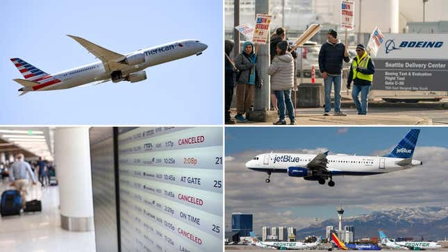 Imagen para el artículo titulado La crisis de liquidez de Boeing, el vuelo más largo de American Airlines y la superación de Spirit: resumen de noticias de aerolíneas