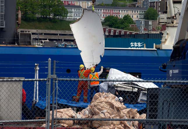 Image for article titled Photos Show Titan Sub Debris Being Unloaded