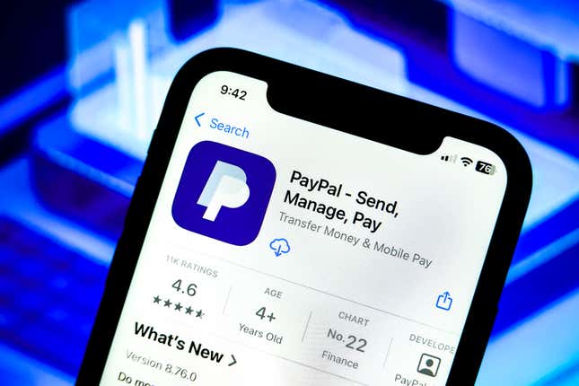 Image for article titled PayPal stock is having a rough run. Blame Apple and Shopify