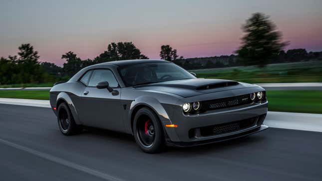 A photo of a Dodge Challenger SRT Demon Supercar. 