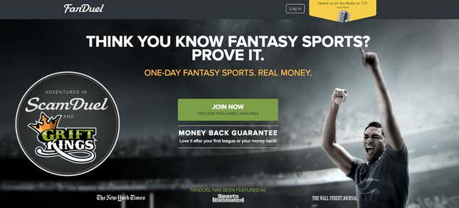 Image for article titled FanDuel Told Employees Not To Win Too Much Money On DraftKings Or People Would Get Suspicious