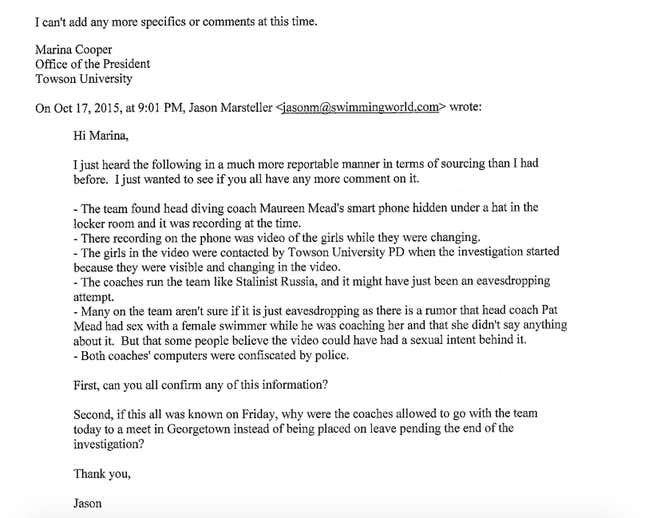 Image for article titled How Towson University Handled Its Locker Room Recording Scandal