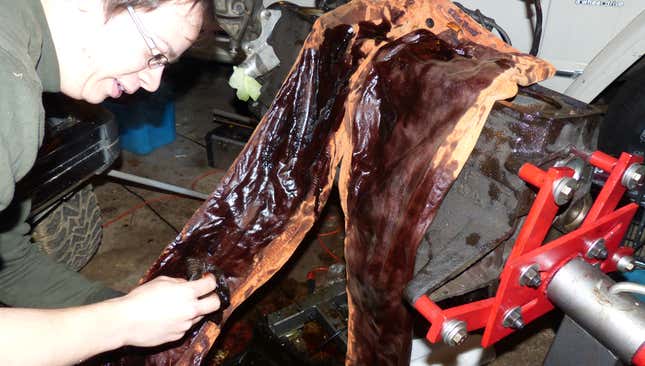 Image for article titled Dyeing Clothes With Used Motor Oil Is The Best And Worst Solution To Your Stain Problem