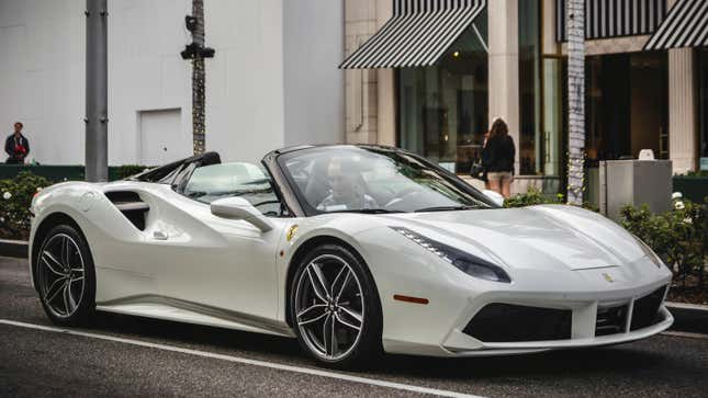 File photo of a 2017 Ferrari convertible, one of the types of cars allegedly stolen last week by teens in Australia, which they posted about on social media.