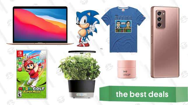Image for article titled Tuesday&#39;s Best Deals: MacBook Air, Samsung Galaxy Z Fold 2 5G, Mario Golf: Super Rush, AeroGarden Harvest 360, 107 Beauty Products, Homage Pop Culture Tees, and More