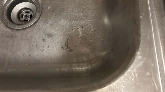 A dirty sink.