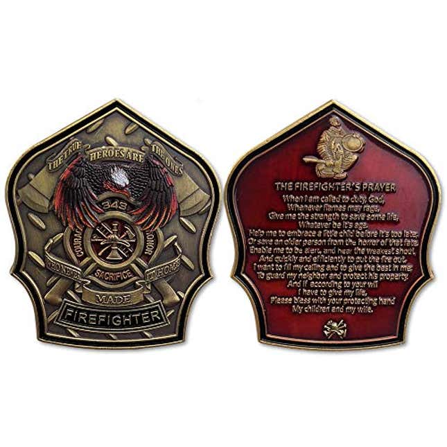 Image for article titled Firefighter Challenge Coin Fireman Prayer Gift, Now 50% Off