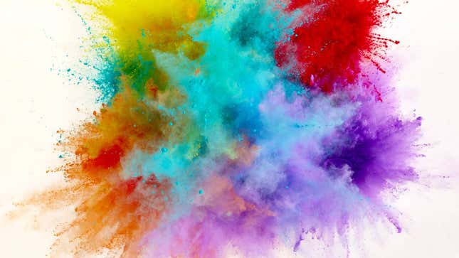 Many different colors of paint explosion.