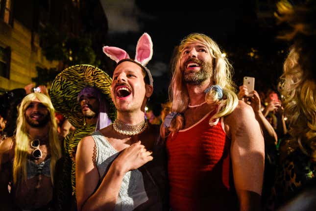 Image for article titled New York City's Drag March Brought the Glamour, Glitter, Feathers, and Leather