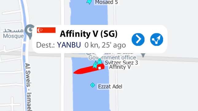 Image for article titled Oh Shit, Another Giant Ship Got Stuck in the Suez Canal