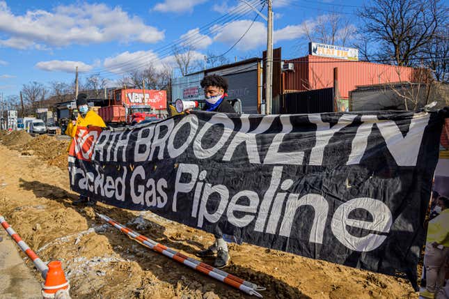 Image for article titled Brooklyn Residents Protest Pipeline that Passes White Neighborhoods but Beelines through Black Ones