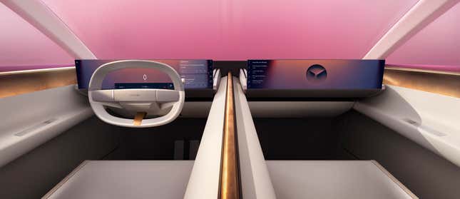 Dashboard of the pink Jaguar Type 00 concept