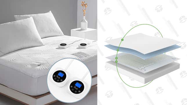 Queen Size Zoned Electric Heated Mattress Pad | $81 | 27% Off | Amazon